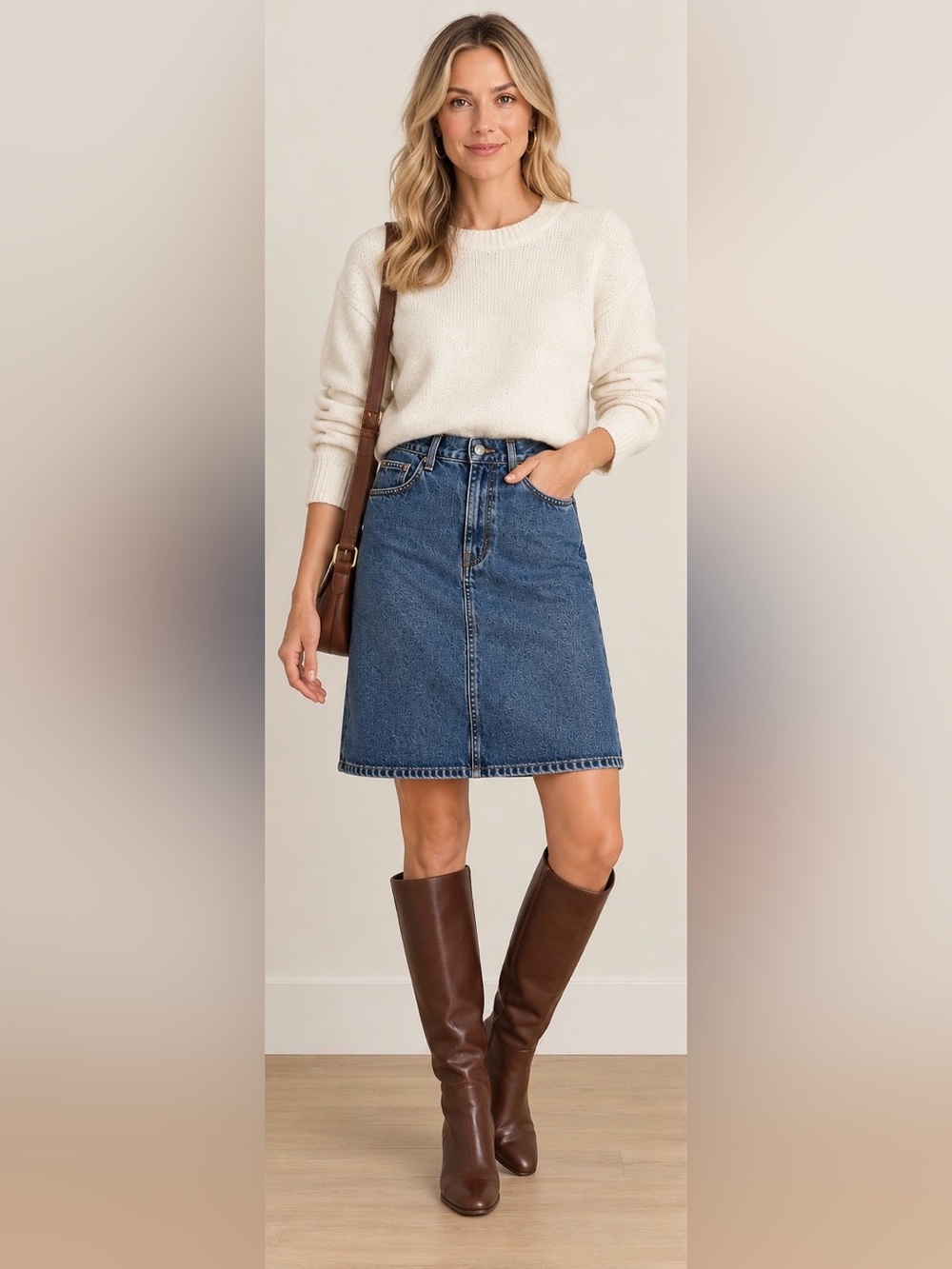 Ralph Lauren Denim Knee-Length Skirt -
Size 8